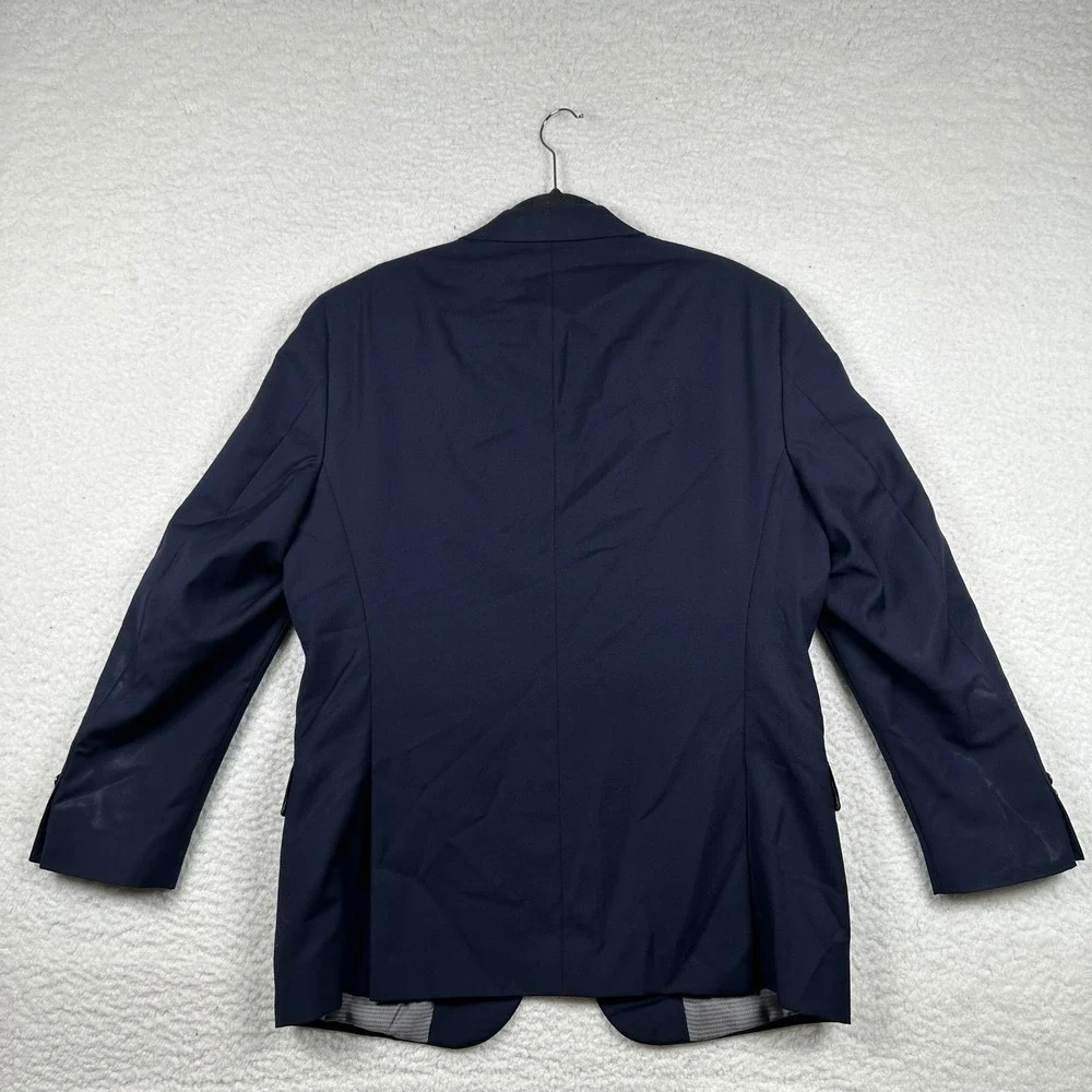 Hart Schaffner Marx Blazer Men Sport Coat Two Button USA 42R Navy Blue Old Money